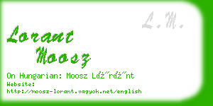 lorant moosz business card